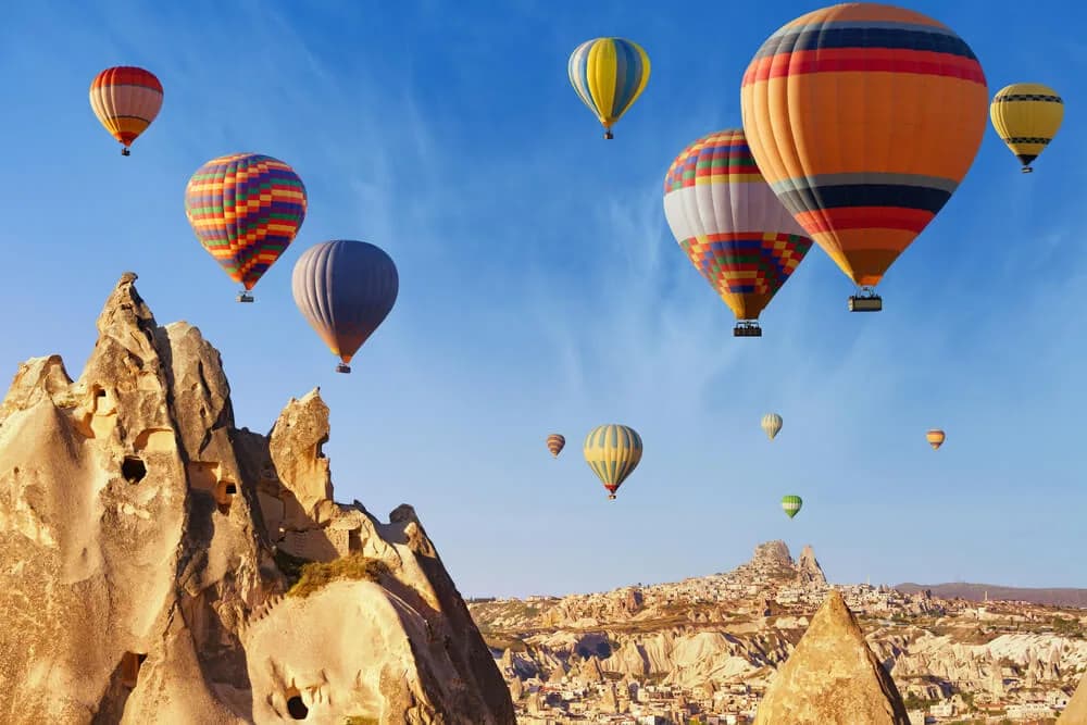 Hot air balloons above Cappadocia
